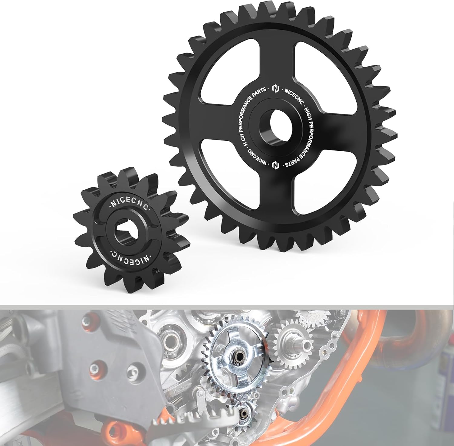 NICECNC Black Motorcycle Engine Oil Pump Idler Gear Compatible with KTM 250 350 SX-F XC-F 2016-2022 250 350 EXC-F EXC XCF-W 2017-2022,Compatible with Husqvarna 250350 FC FX 2016-22,See Fitment