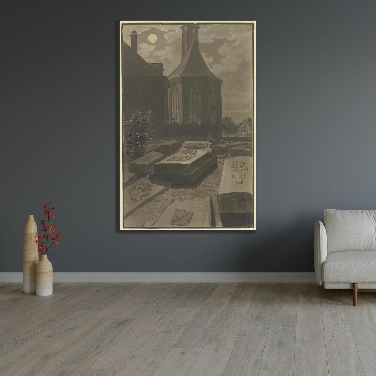 ArtDirect Albrecht Dürer's grave in the Johannesfriedhof in Nuremberg Unframed Art Print Giclee Poster by Carl Alexander von Heideloff - Ready for Framing with Customization Sizes 7x10, 9x14, 13x20, 23x36, 31x48 and 39x60 inches