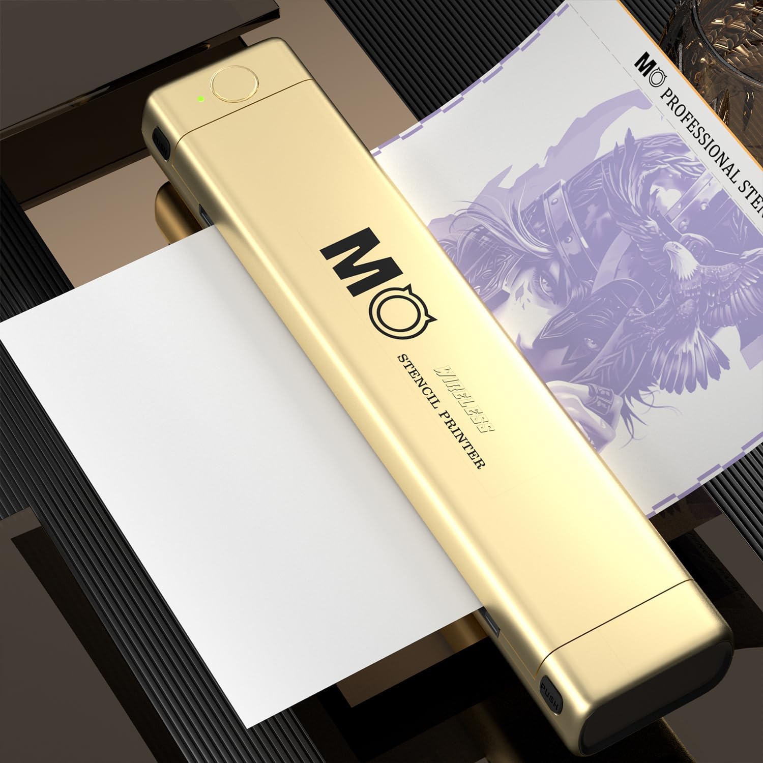 Tattoo Stencil Printer for Artist Unique Gold Tattoo Printer Professional-Grade Transfers Capable of Handling Complex Shading and Linework for Compatible with Smartphone & PC Tattoo Supplies