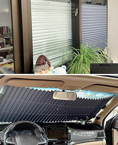 Miniatura 7 de Persiana enrollable plegable opaca de doble propósito con ventosas, cortina de ventana portátil temporal, pantalla de privacidad para el hogar