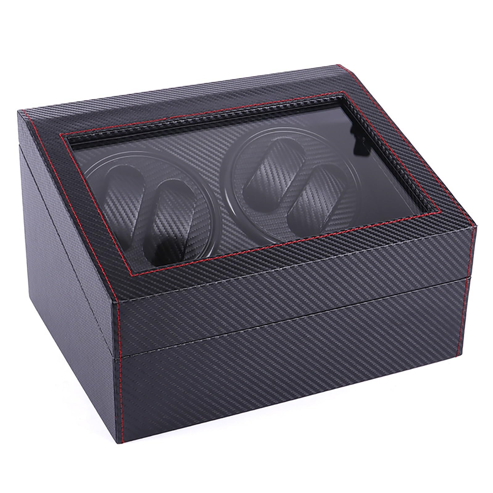 Caricatore Automatico per 4 Orologi E 6 Scomparti, Custodia per Orologi Meccanici A Carica Automatica in Pelle Pu con Motore Silenzioso, Espositore Rotante per Orolo