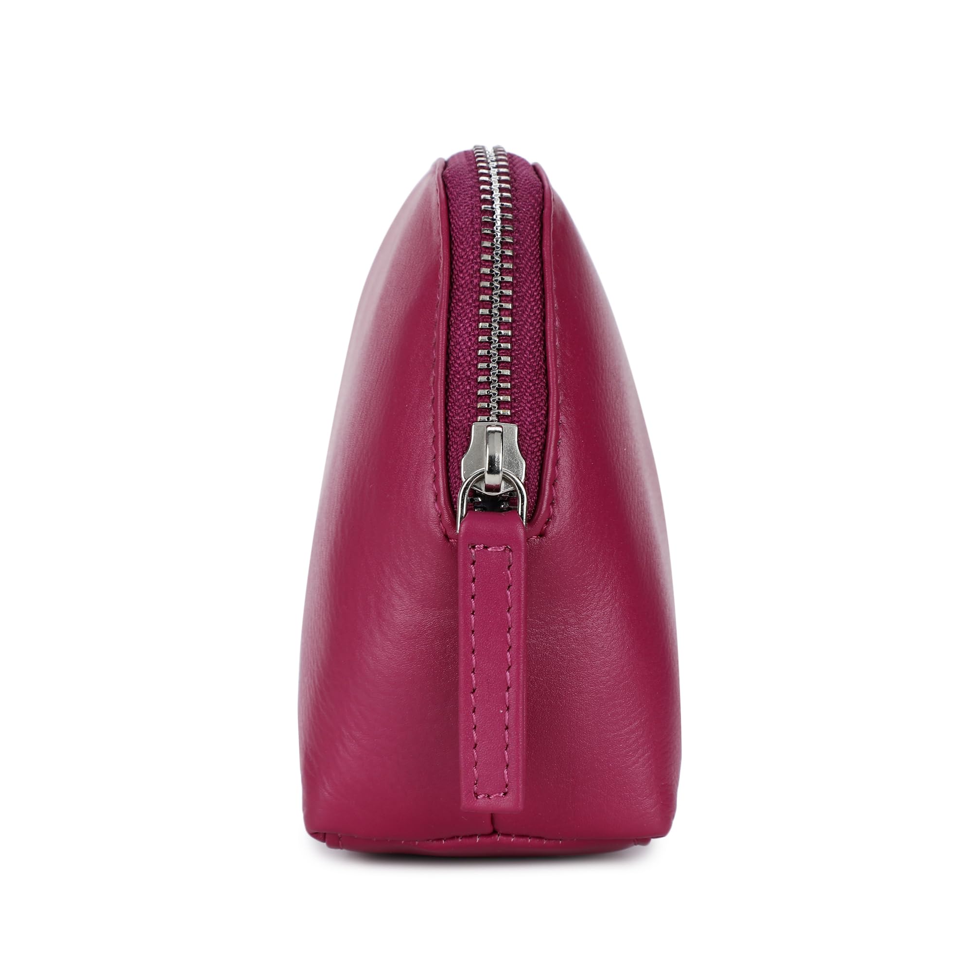 Women's Leather Cosmetic Bag - Medium Travel Makeup Pouch - Make-Up Case (Pink) - Image 4