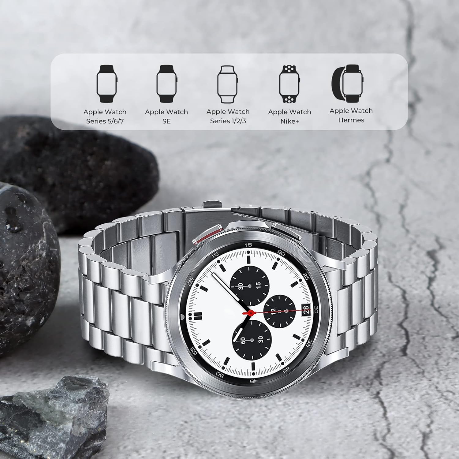 ORIbox 20mm Watch Bands Compatible for Watch Bands, Samsung Galaxy Watch 4 Band, Galaxy Watch Active 2 Bands, Galaxy Watch 4, Galaxy Watch 3 41mm, Galaxy Watch 42mm, Business Wristband for Men Women : Everything Else