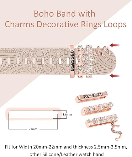 Miniatura 4 de (Incluye la correa) - Correas decorativas para anillos compatibles con Apple Watch de 1.614 in, 1.575 in, 1.496 in, 1.654 in, 1.732 in, 1.772 in,