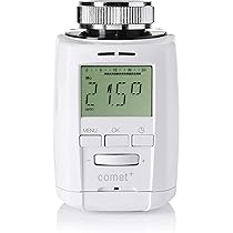 Eurotronic 700083 Termostato per radiatori Comet Plus (termostato programmabile, risparmio sui costi di riscaldamento, accessori per la casa intelligente, termostato per riscaldamento), colore: Bianco