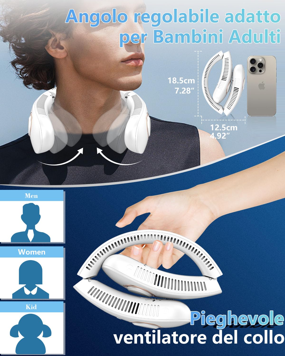 Ventilatore Da Collo, Ventilatore Portatile Bladeless Neck Fan - Foto 7