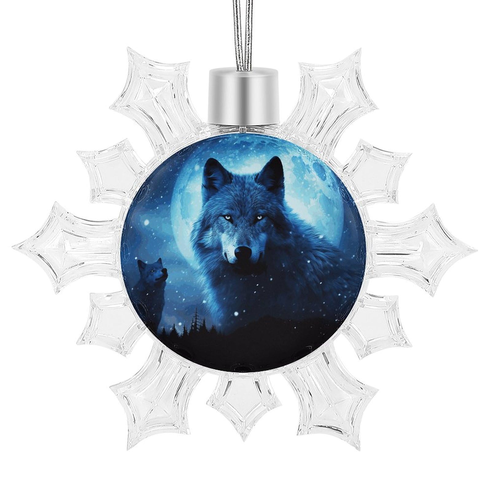 Wolfs Snowflake Decorations,Christmas Decorations，Christmas Indoor Winter Wonderland Decor，Hanging Ornaments for Xmas Tree Winter New Year Party Supplies