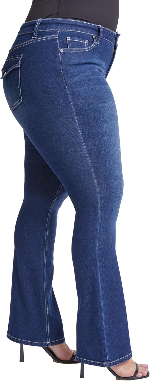 YMI Womens YMI Jeans Women's Plus Size Sustainable Mid Rise Boot Cut Jeans - Image 2