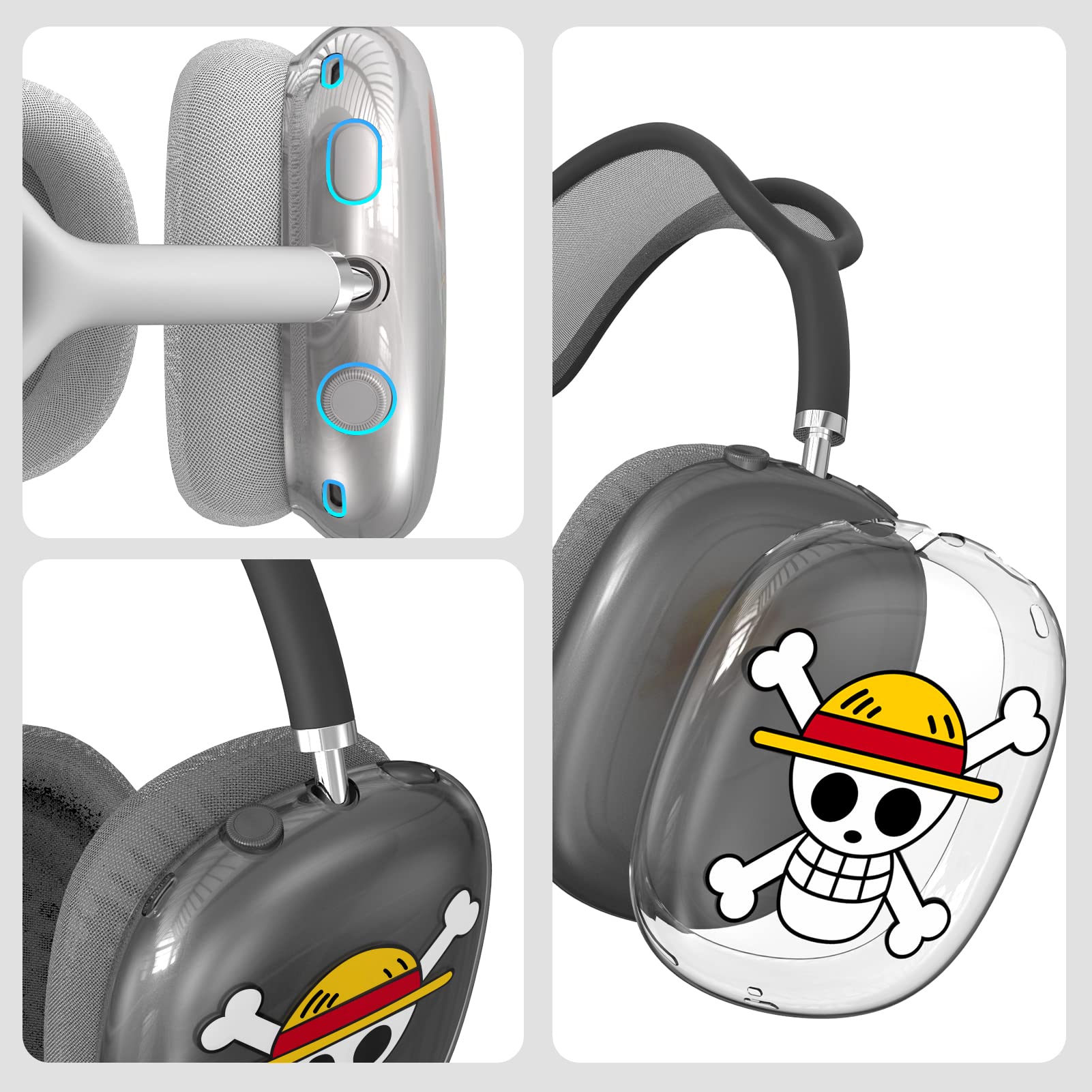 Cute Cartoon One Piece Airpods Max Case Unique Soft Silicone TPU