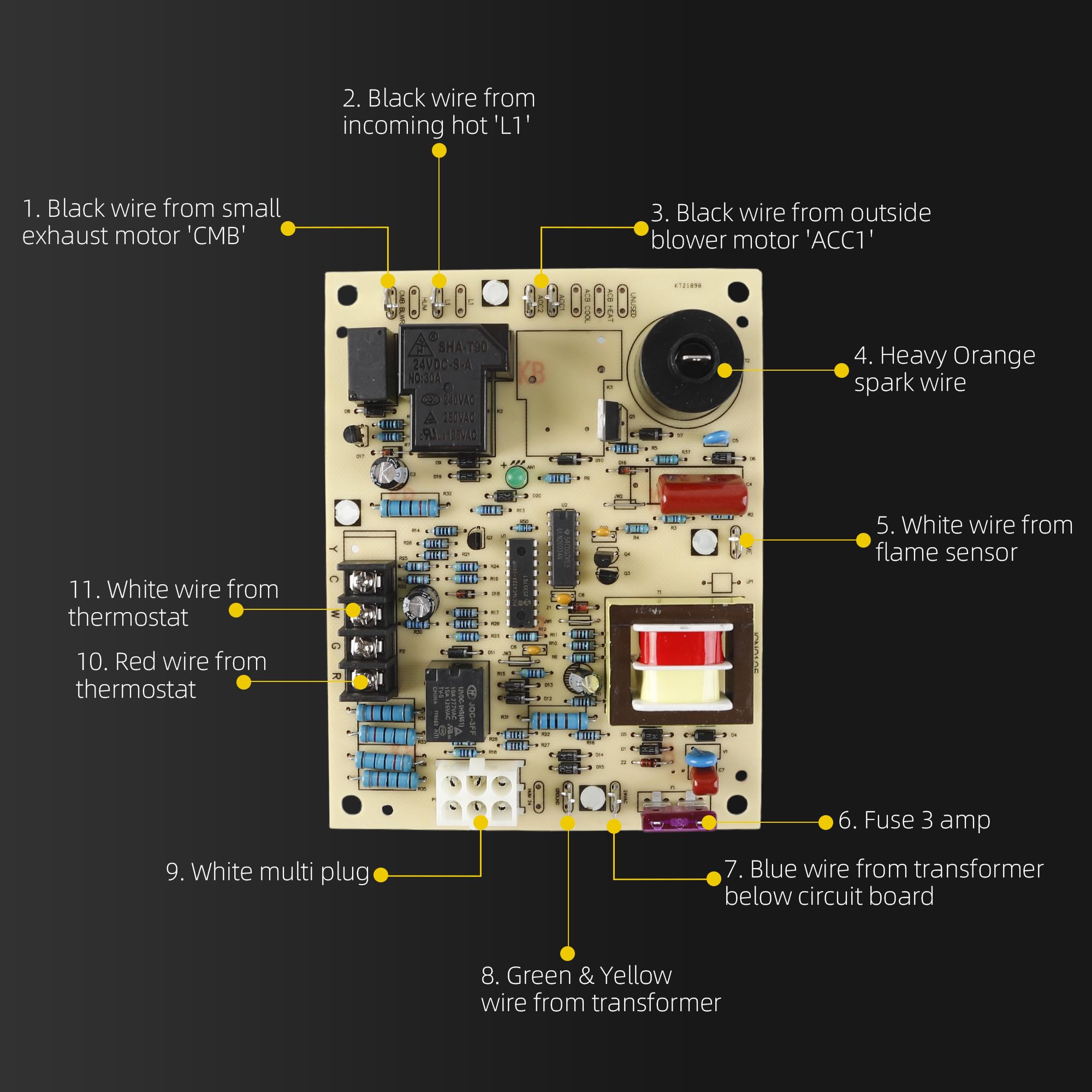 Dasbecan 60105 Scheda di controllo accensione compatibile con MHU e HSU Series 6-Pin Heater BTU fino a 125000 Sostituzione per Mr. Heater & HeatStar