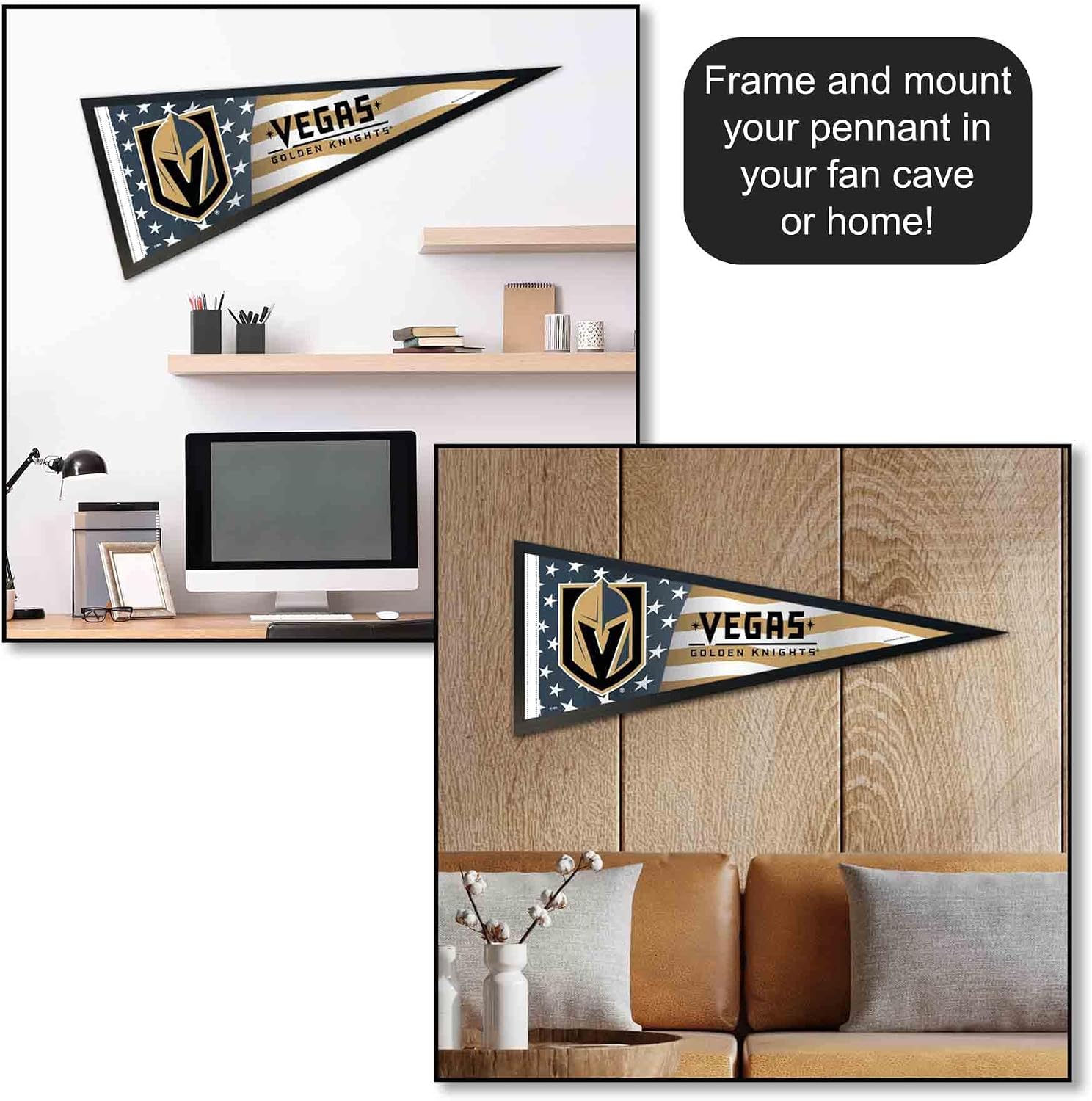 Vegas Golden Knights Nation USA Americana Stars and Stripes Pennant Banner Flag
