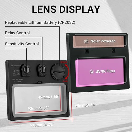 Miniatura 4 de Welding Helmet Auto Darkening DEKORPO True Color Solar Powered Auto Darkening Welding Welder Mask Hood Helmets