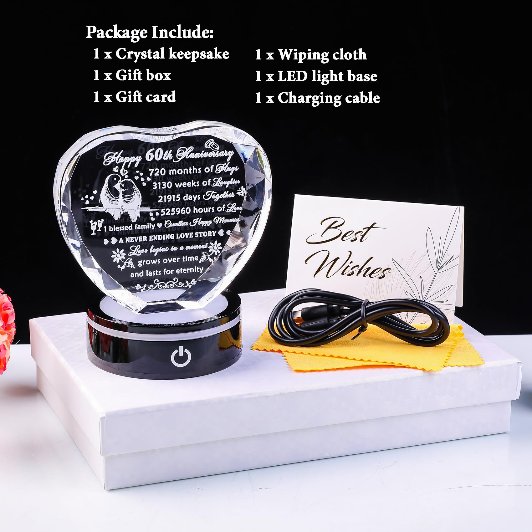 Voeux Du 60e Anniversaire De Mariage Avec Illustration De Coeurs Rouges Message Joyeux Anniversaire Mariage 302321 819