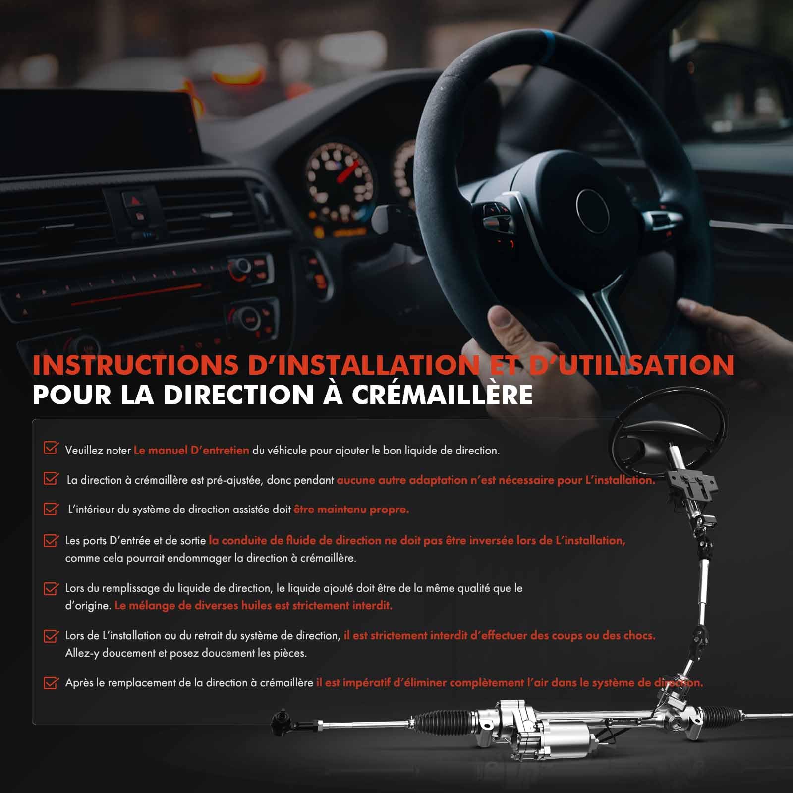 Frankberg Crémaillière de Direction Conduite à gauche Compatible avec C.a.p.t.u.r I H5 J5 Clio IV BH Clio IV Grandtour KH Clio IV Camionnette/Hatchback BH Zoe BFM Remplacer# 490013552R