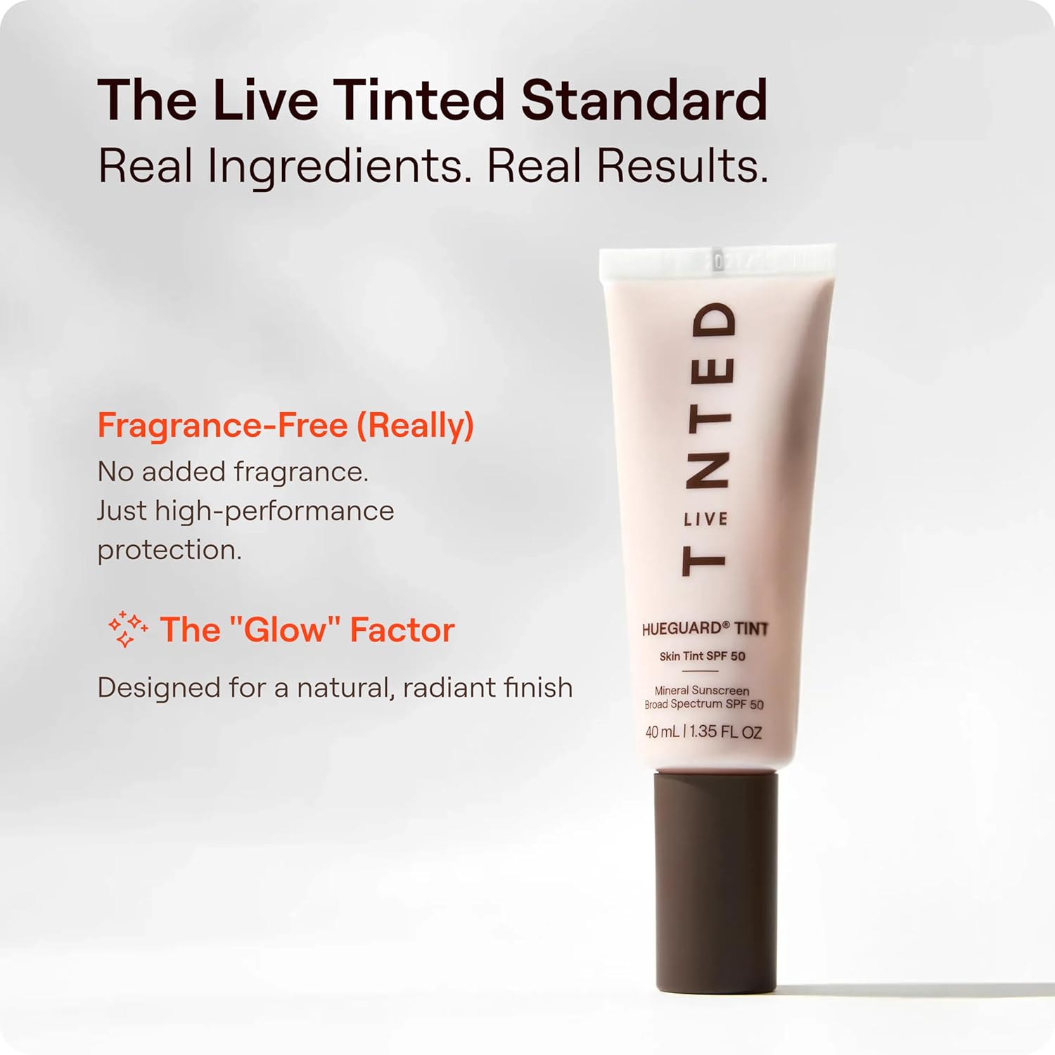 Live Tinted Hueguard Skin Tint SPF 50 - Tinted Mineral Sunscreen with Light-Medium Buildable Coverage With a Hydrating and Radiant Finish - Water and Sweat Resistant, 1.35 fl oz - Shade 09