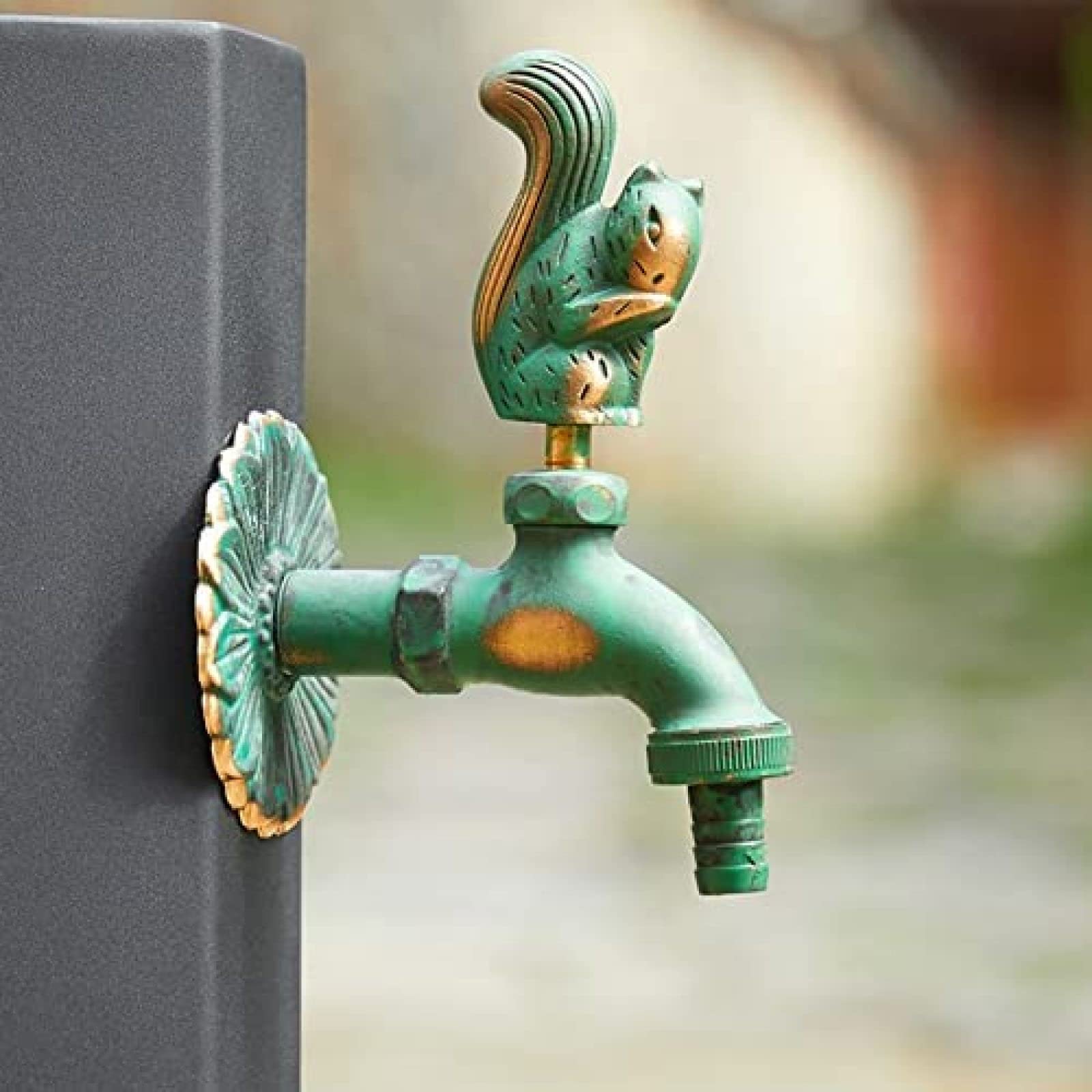Grifo de jardín Retro, Grifo Decorativo de Pared Exterior, Lavadora Antigua para el hogar, Kit de grifos Exteriores, C