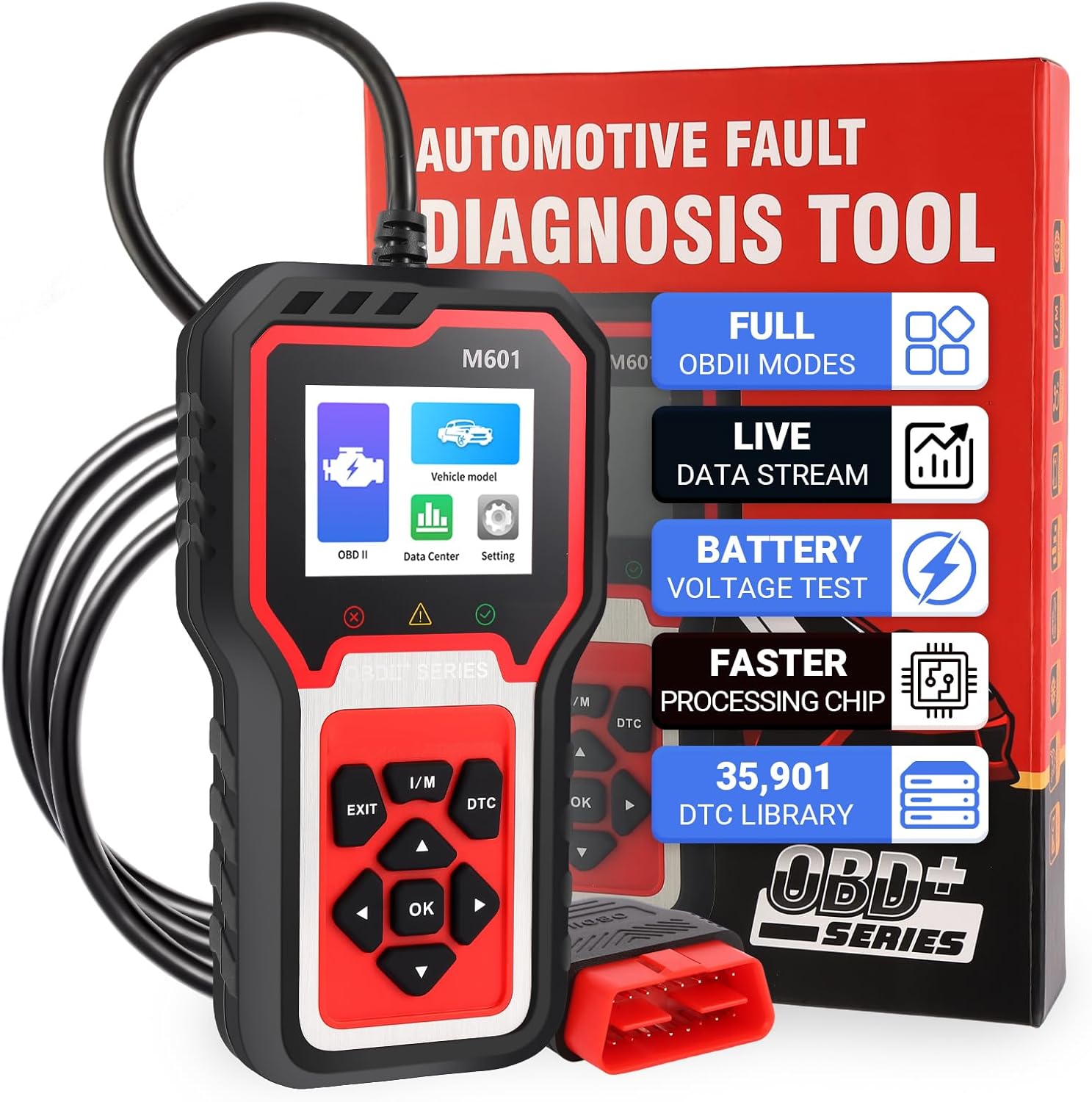 Enhanced OBD2 Scanner Diagnostic Tool - Enhanced Check Engine Code Reader with Reset, Full OBDII Functions & Live Data for All OBDII Cars 1996+，Home/DIY Scanner for car