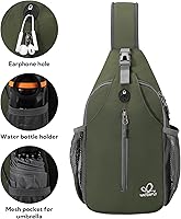 Vista 40 de Waterfly - Mochila cruzada tipo bandolera para viajes y caminatas, bolsa de pecho, Gris, talla única