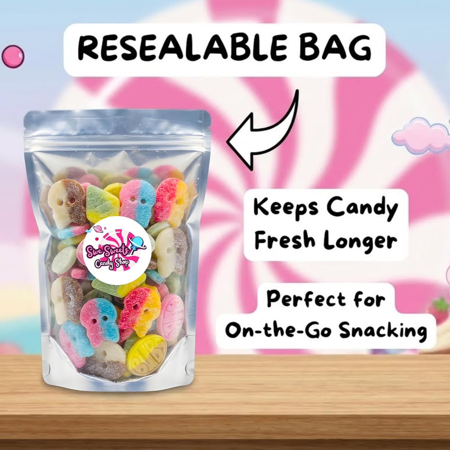 Bubs Swedish Candy Mix, 1 Pound, Vegan and Gluten-Free Treat, Plant-Based Sweets, Swedish Gummies, Sweet and Sour Candy