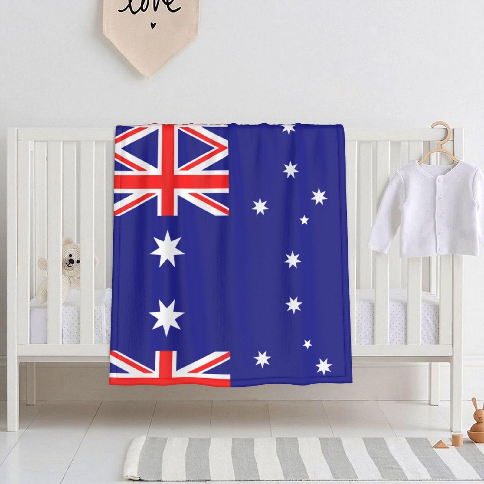 Wbqlsl Australian Flag Ultra-Soft Baby Blanket, 30" X 40" Newborn Swaddle & Nursing Throw Blanket