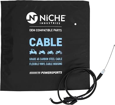 NICHE Throttle Cable with Additional 3 Inches for Yamaha 5HP-26311-00-00 | For Yamaha, Fits 2000-2003 TTR125, 2000-2007 TTR125L, 2003-2007 TTR125E, 1983-1992 MX175, Replaces 5HP-26311-00-00