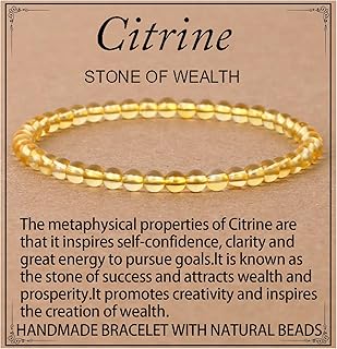 LPBeads Handmade Natural Gemstone Stretch Elastic Bracelet Healing Crystal Round Stone Beads Jewelry Gifts for Women Men