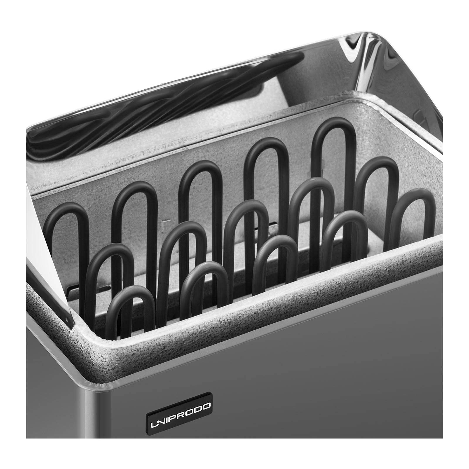 UNI_SAUNA_G8.0KW Horno de sauna Manejo sencillo para tamaño de sauna: 8-12 m³ 8 kW Rango de temperatura de 30 a 110 °C Estufa Eléctrica Calefactor Calentador para saunas