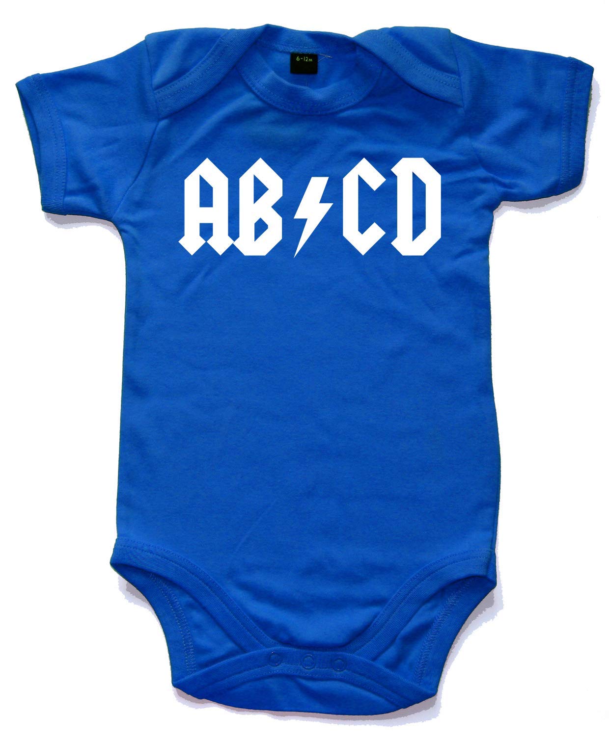 Naughtees ABCD Babygrow Babysuit Royal Blue 6-12 Months