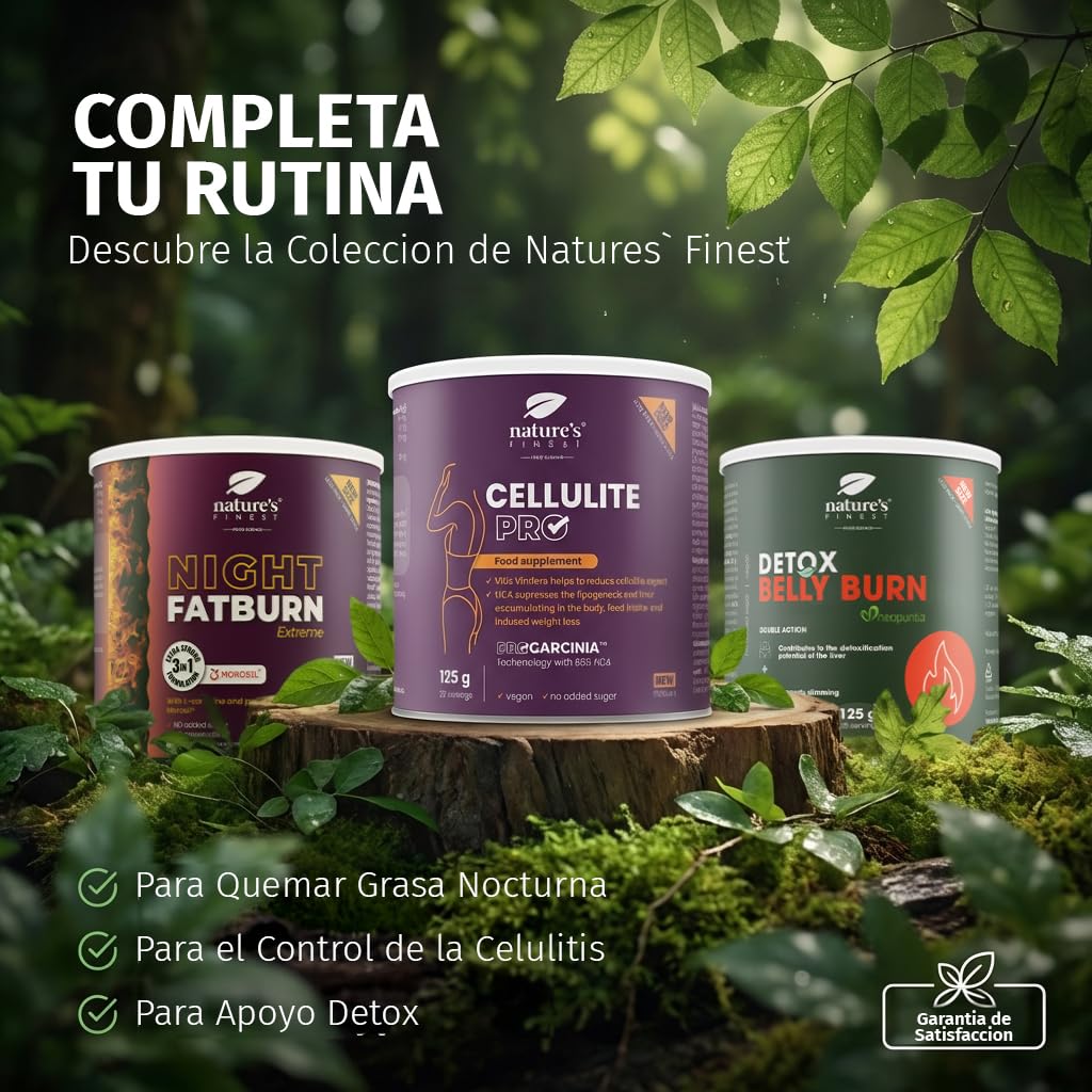 Nature's Finest Cellulite PRO - Quemagrasas y Anticelulitico Reductor Potente - Extracto de Vino Tinto y Garcinia Cambogia - para Adelgazar Rápido y Efectivo Mujer - 100% Natural, Vegano