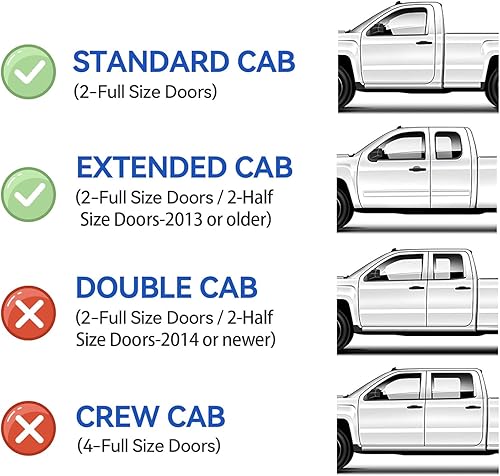 Miniatura 728 de Visores protectores de lluvia para ventana, deflectores de viento de canal exterior para camioneta de cabina sencilla, 2