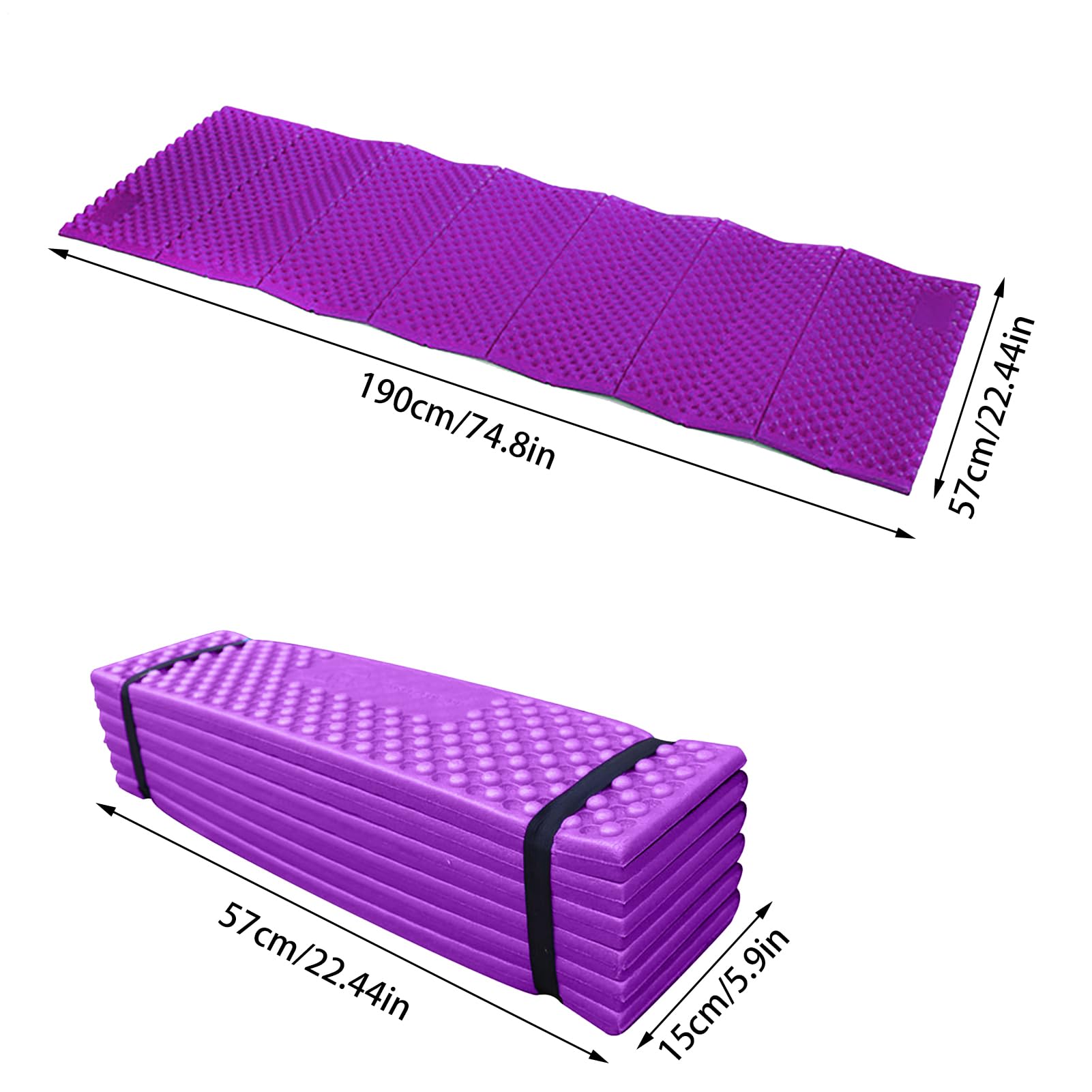 Matelas de voyage pliable – Base pour dormir sur le terrain, couche de confort pliable et légère | Support résistant pour toutes les saisons dans les zones sauvages pour la marche