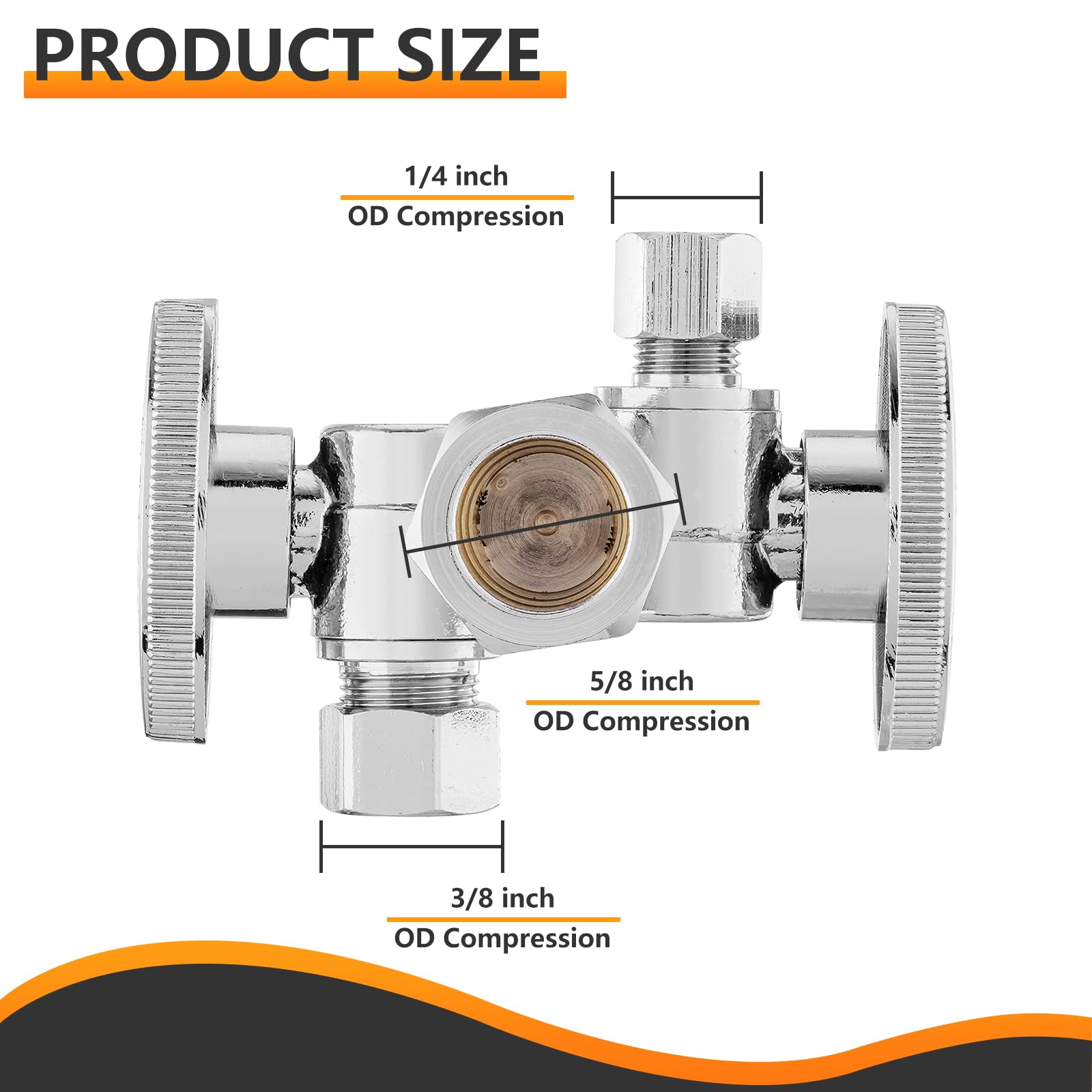 Compression Outlet Valve EFIELD 1/4 Turn Angle Stop Valve - Lead Free ...