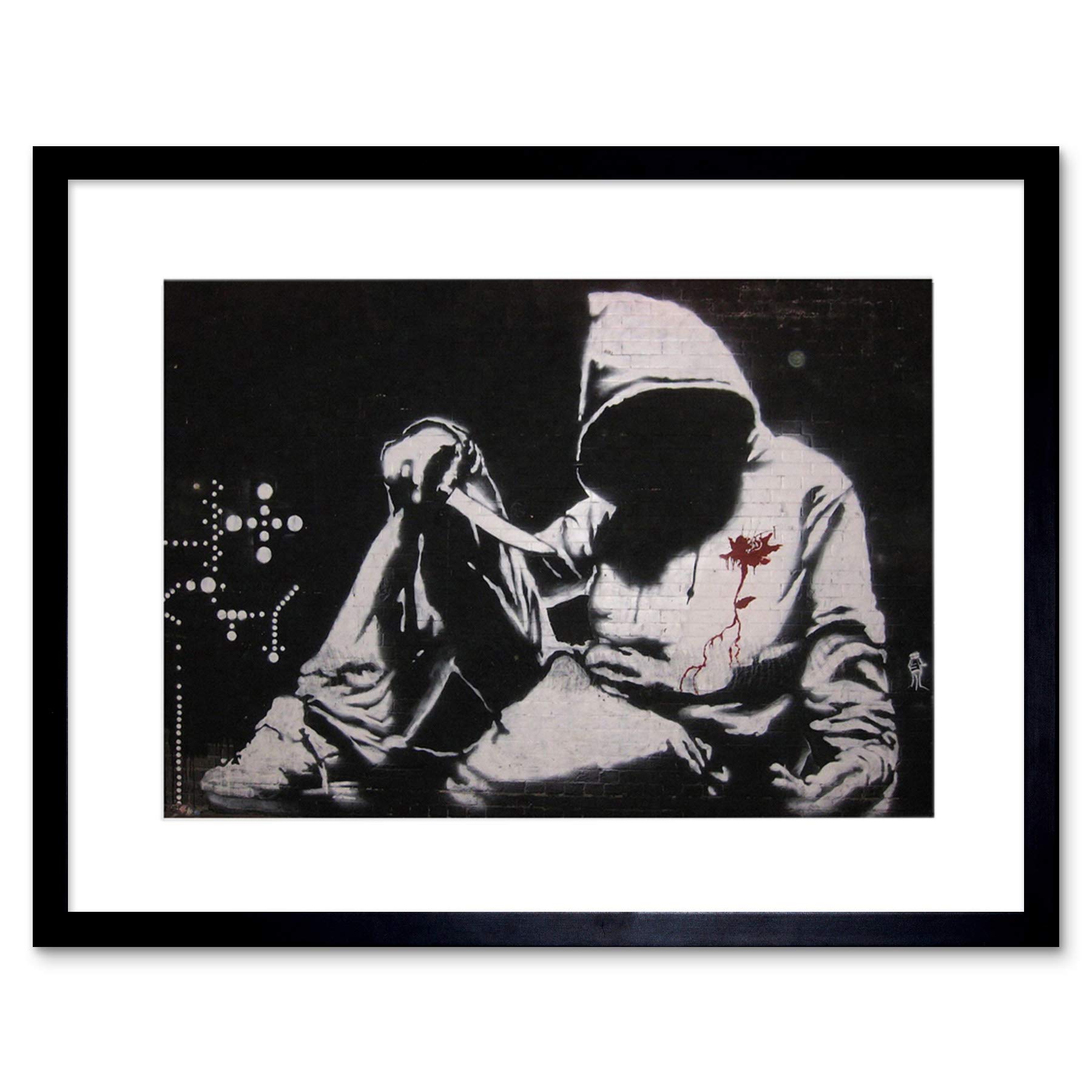 Wee Blue Coo Banksy Hoodie Graffiti Street Art Framed Wall Art Print