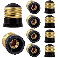 Vista 9 de DiCUNO Adaptador de enchufe E26 a E12 con certificación UL, negro, estándar (mediano) base E26 a candelabro E12 convertidor de enchufe de luz
