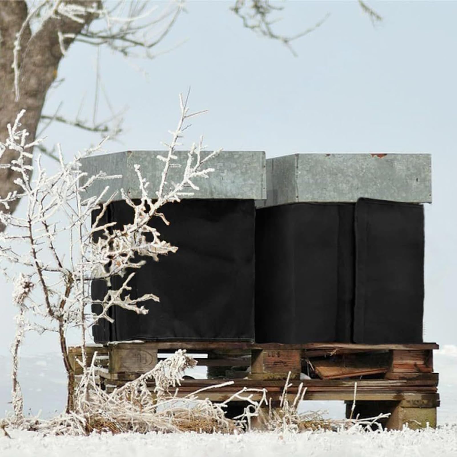 Winterbiene hiveWrap - 190x60x1cm Bienenstockisolierung, atmungsaktive Bienenstock -Wrap, wetterfeste Bienenstockabdeckung | Stabil schützen Honigbienen vor Kälte, Feuchtigkeit, Wind für die Bienenzu