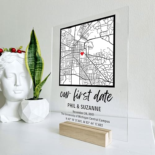Miniatura 7 de Our First Date Gift - Where It All Began Couples Map Gift for Her Personalized Gift Couples Gift Gifts for Him Where We Met Map Personalized Map