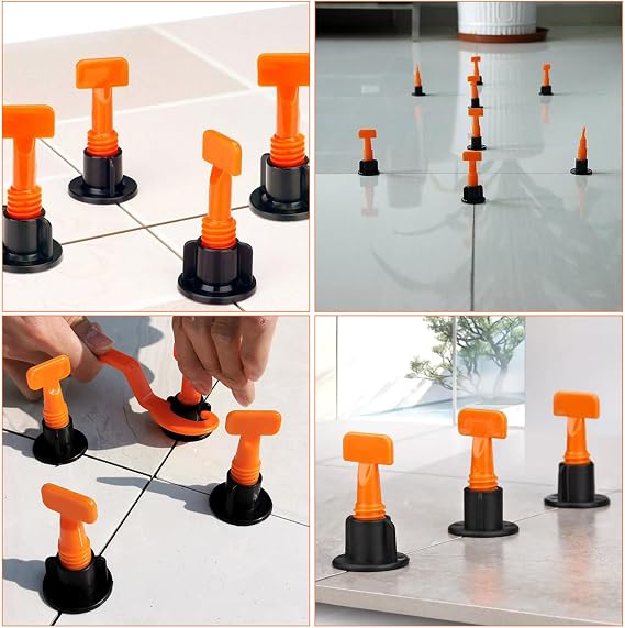 Tile Leveling System, 200Pcs Tile Leveler Spacers with 4 Special Wrench, 500Pcs 2mm (1/12) Spacers, 100Pcs T Needles, Tiles Installation Tool Kit for Wall Floor Building
