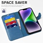 TUCCH Wallet Case for iPhone 14 6.1", Magnetic PU Leather Stand Flip Cover with 4 Card Slots [TPU Shockproof Interior Case], [RFID Blocking] Folio Case Compatible with iPhone 14 6.1-inch, Lake Blue | RFID Blocking, Card Holder, Flip Magnetic Closure,