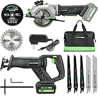 GALAXPRO Cordless Circular & Reciprocating Saw Combo Kit - 4.0Ah Battery, 3400 RPM, 7 Blades, Tool Bag Included
