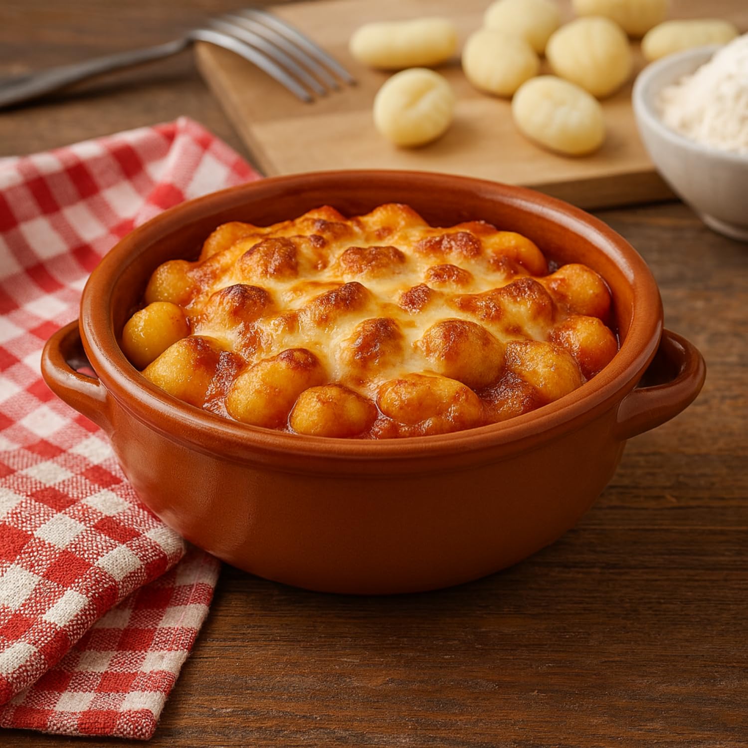 Virsus 6 Tegamini in Coccio Monoporzione, Misura 15x5 cm, Ciotole in Terracotta con maniglie, Terrine adatti al Forno, per Gnocchi, Fusilli, Lasagne, Parmigiana, Pasta al Forno, Made in Italy