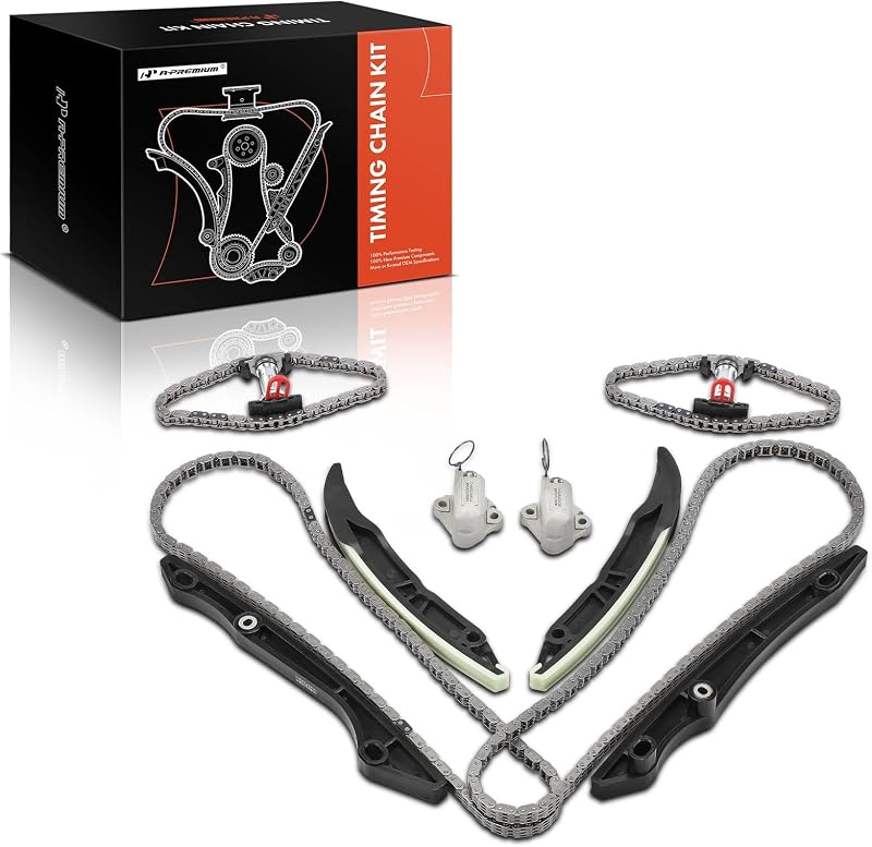 Kit de corrente de distribuição do motor A-Premium com tensionadores e guias para Ford F-150 e Mustang V8 5.0L DOHC – 14 peças