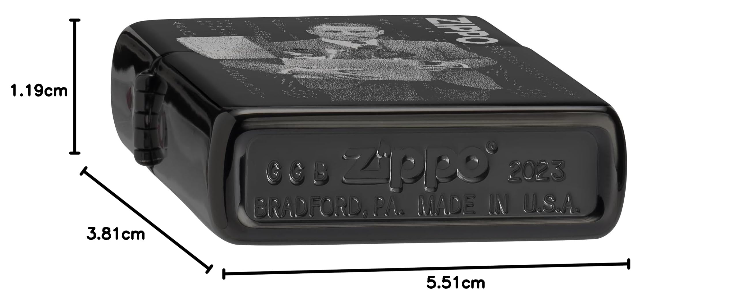 Zippo Sturmfeuerzeug - Founders Day Commemorative, High Polish Black, Photo Image 360° - Nachfüllbar - Wiederverwendbar - Windfestes Design - Geschenkbox - Made in USA