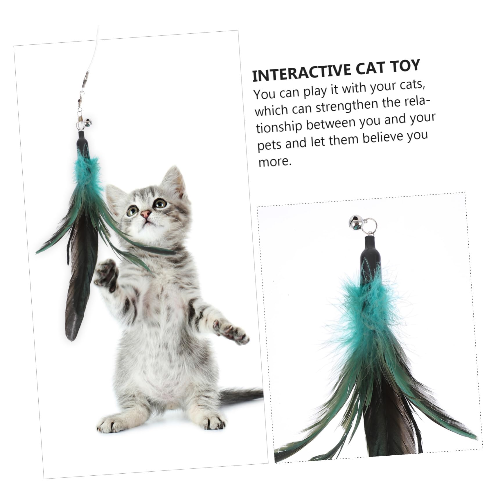 Beavorty 24stücke Teiliges Katzenspielzeug-Set Mit Teaser Und Austauschbaren Köpfen Interaktives Spielzeug Für Katzen Bewegung Und Spielvergnügen Geeignet Für Neugierige Katzen