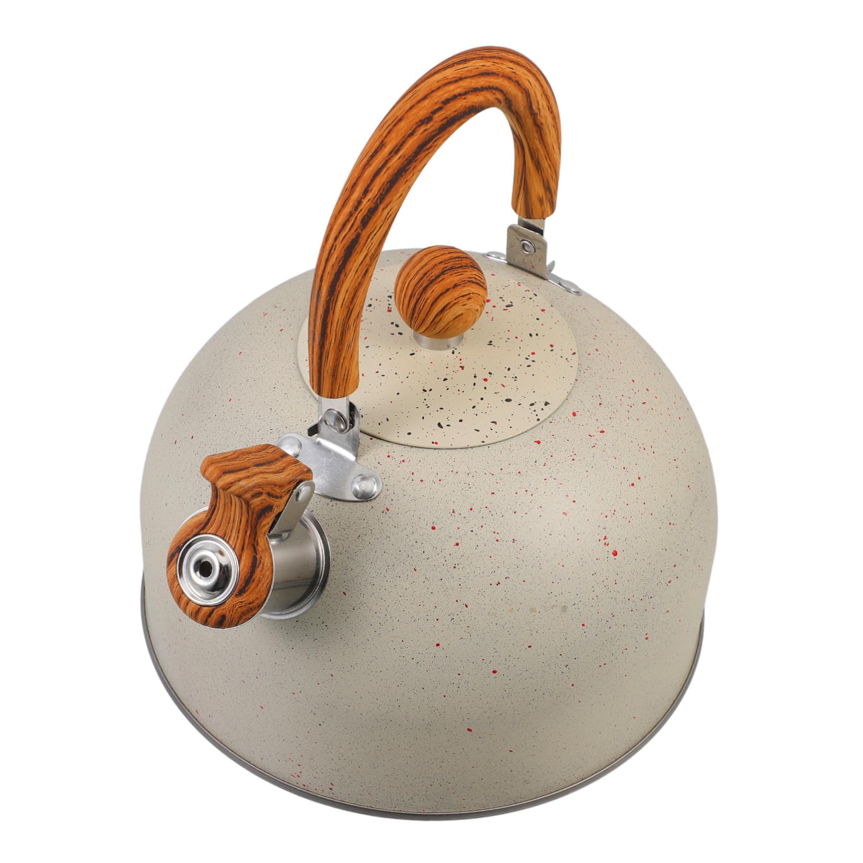 DECHOUS Hervidor de Agua Silbante de Acero Inoxidable 2.5l Mango de Madera y Fondo Resistente al Calor para Camping y Uso Doméstico