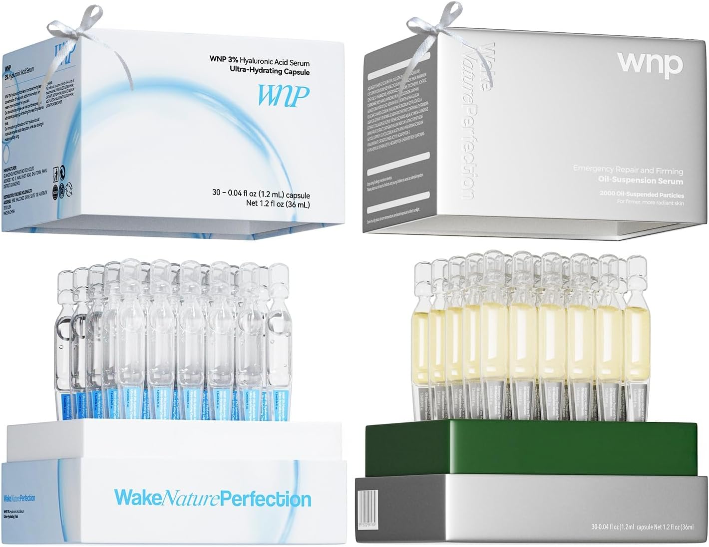 WNP Hydrating Repair Serum Set: 3% Hyaluronic Acid & Collagen, 60 Ct