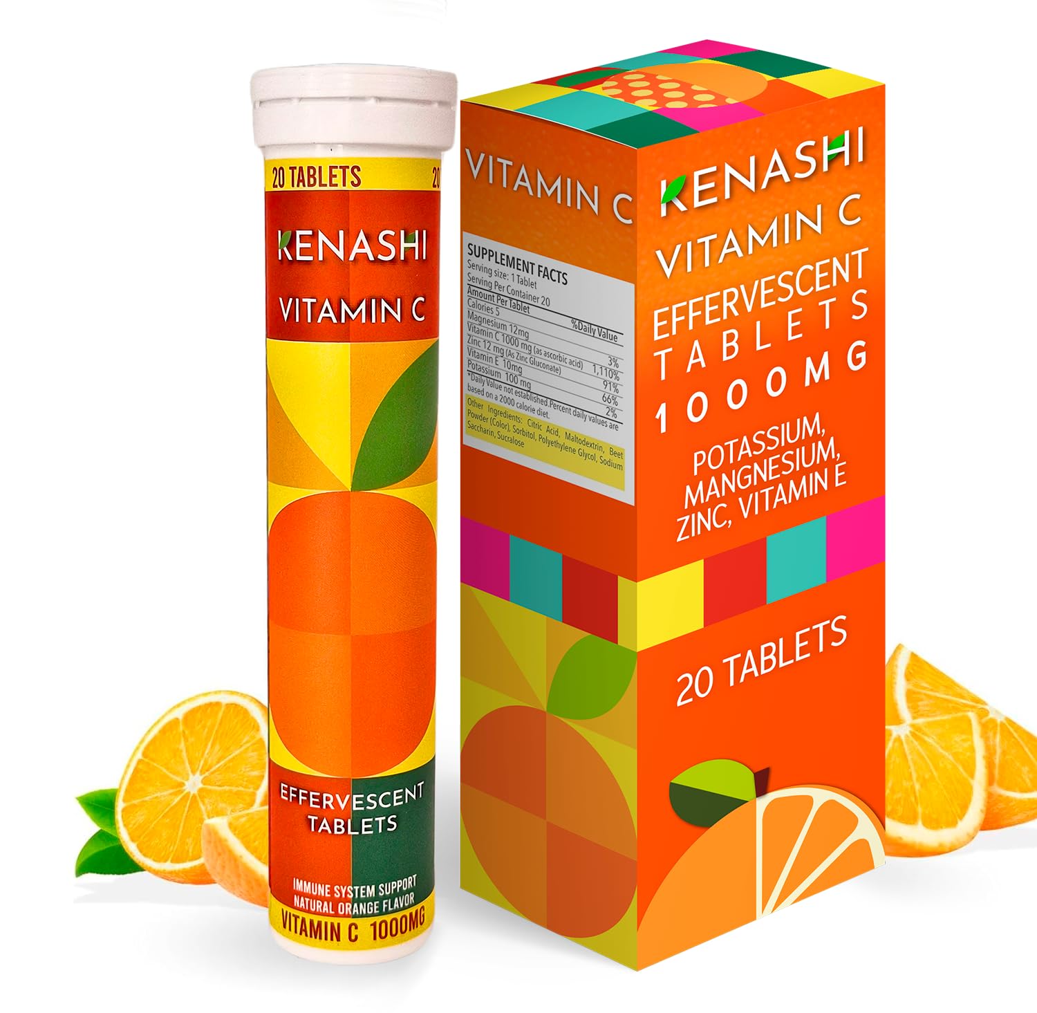 Vitamin C Effervescent Tablets 1000mg with Magnesium Zinc Vitamin E & Potassium Vitamina C Efervescente 60 Tables 3 Pack Vitamina C — Amazon image 9