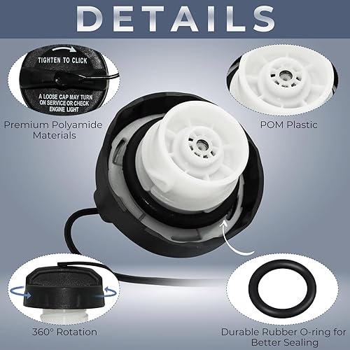 Miniatura 3 de Tapa de gasolina, tapa de combustible para Jeep Wrangler JK TJ, Liberty, Cherokee, Grand Cherokee, Compass, Commander, Patriot, 2000-2021 Ram 1500