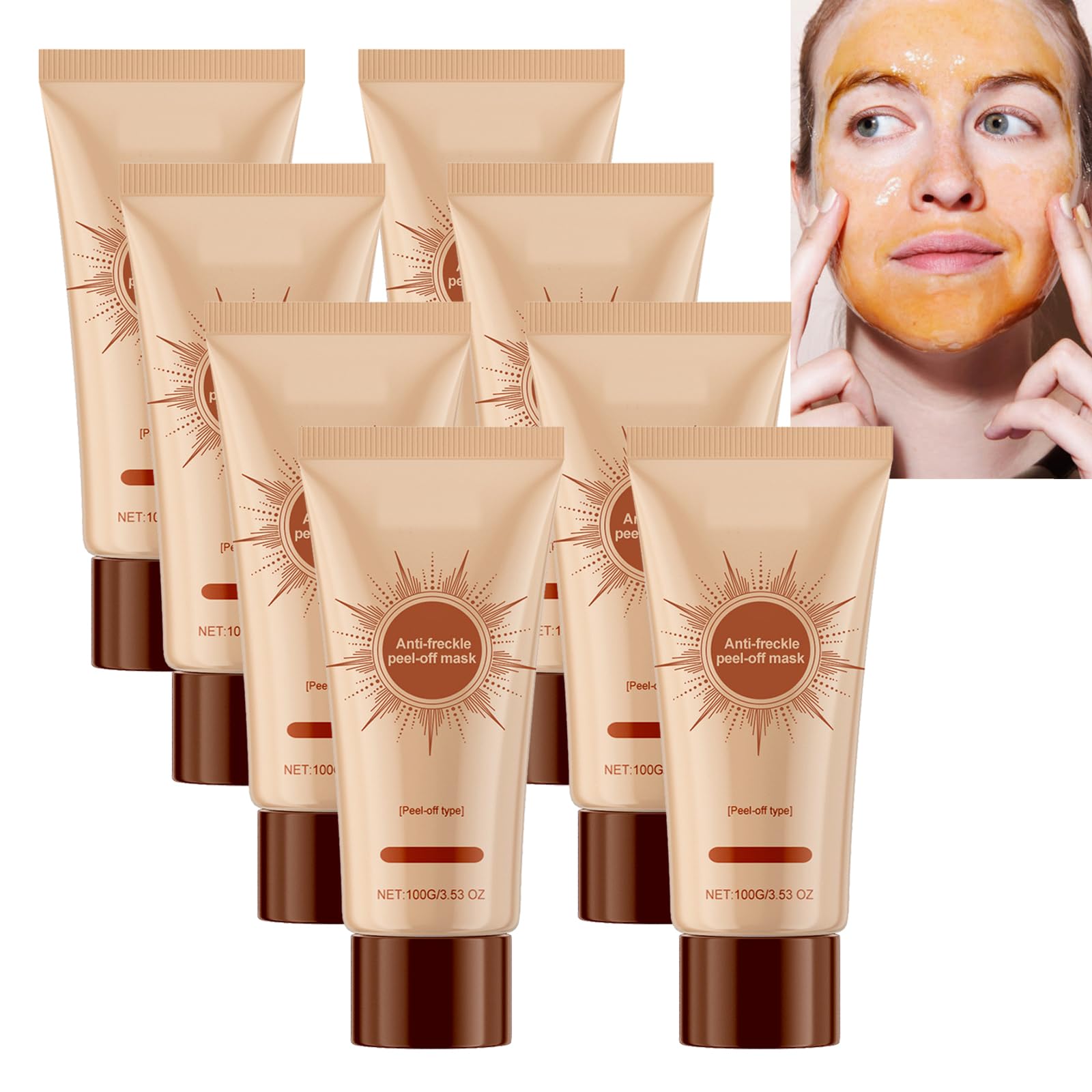 Peel-Off-Gesichtsmaske Gegen Pickel, Porenverfeinernd & Ölregulierend, Feuchtigkeitsspendend ohne Reinigungswaschgang, Anti-Aging- Und Anti-Falten-Maske, Peeling & Aufhellend (8pcs)