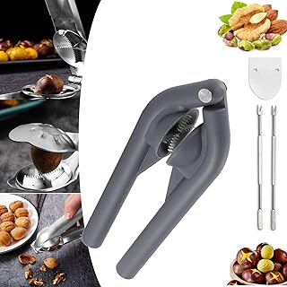 2025 New Chestnut Open Clip, Chestnut Cutter Tool, Chestnut Cutter Opener, Protable Multifunction Nutcracker Chestnut Open Clip, Clip Peeler 304 Stainless Steel Kitchen Tools with 2 Picks (Black)