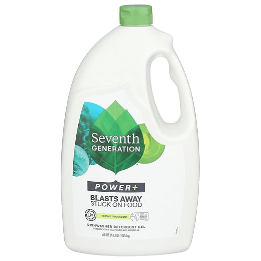 Seventh Generation Ultra Power Plus Auto Dish Gel, Fresh Citrus Scent, 65 Ounce